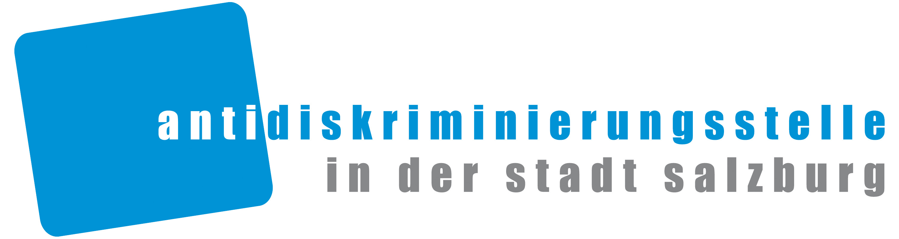 Logo der Antidiskriminierungsstelle in der Stadt Salzburg, betont den Einsatz gegen Diskriminierung.