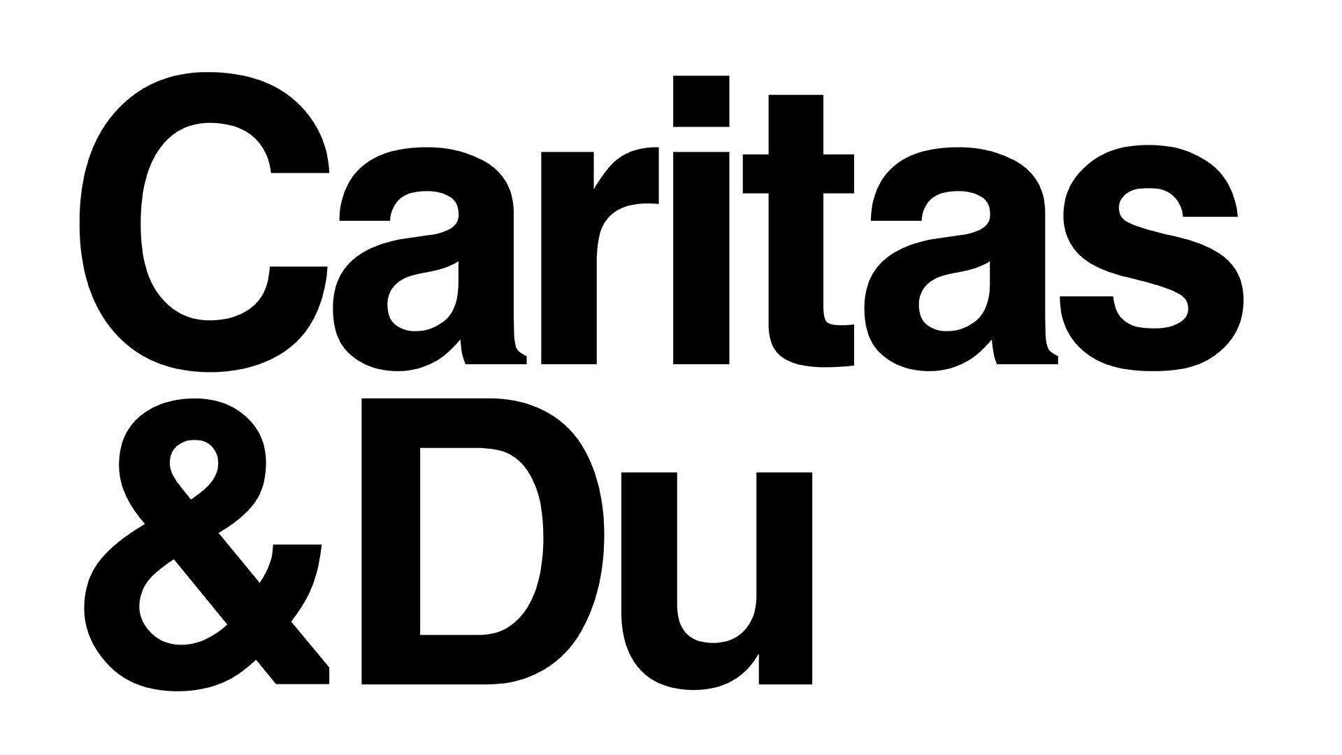 Logo der Caritas mit den Worten "Caritas & Du" in fetter Schrift.