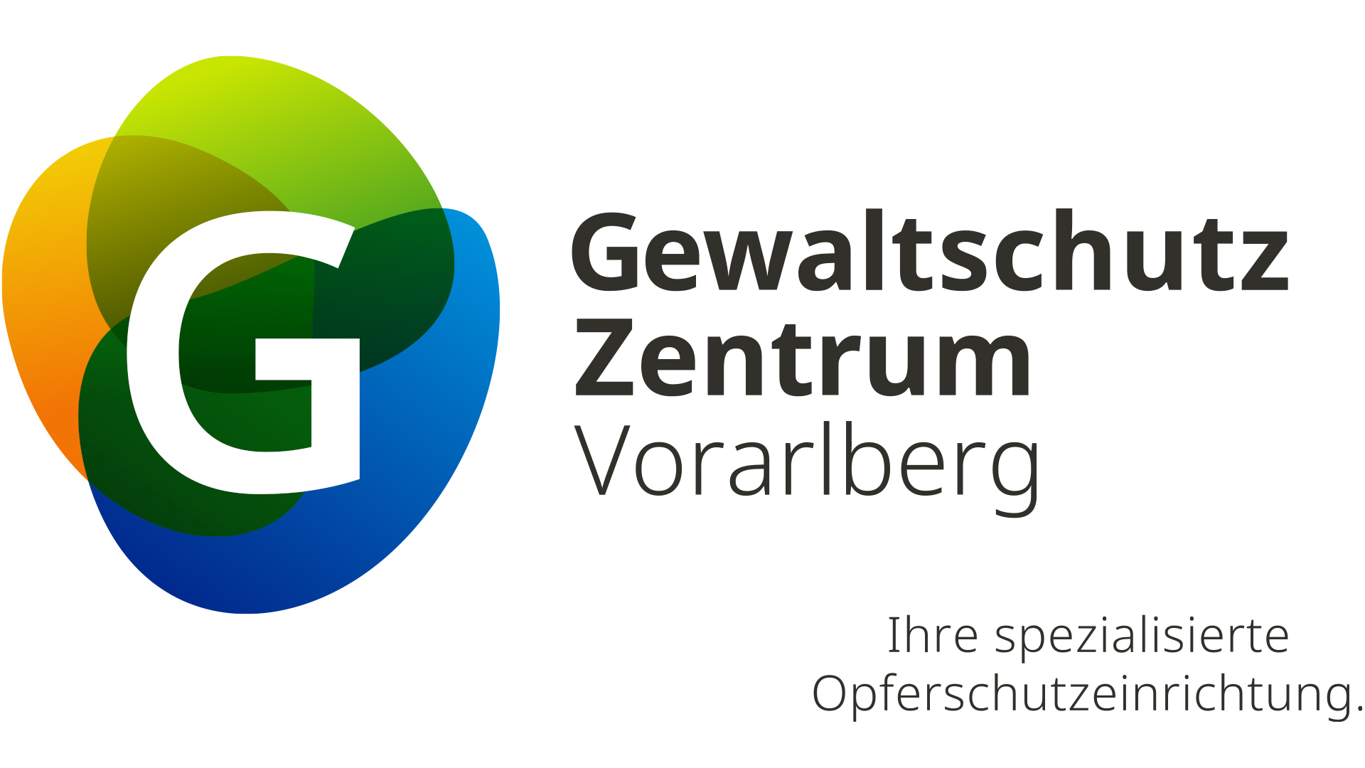 Logo des Gewaltschutz Zentrums Vorarlberg mit Slogan zur spezialisierten Opferhilfe.