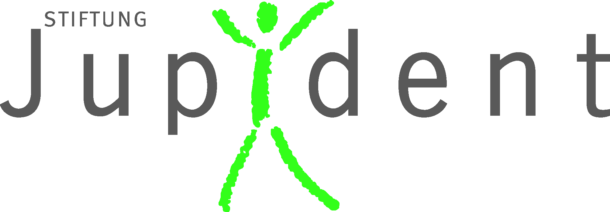 Logo der Stiftung Jupident mit grünem Menschensymbol und grauer Schrift.