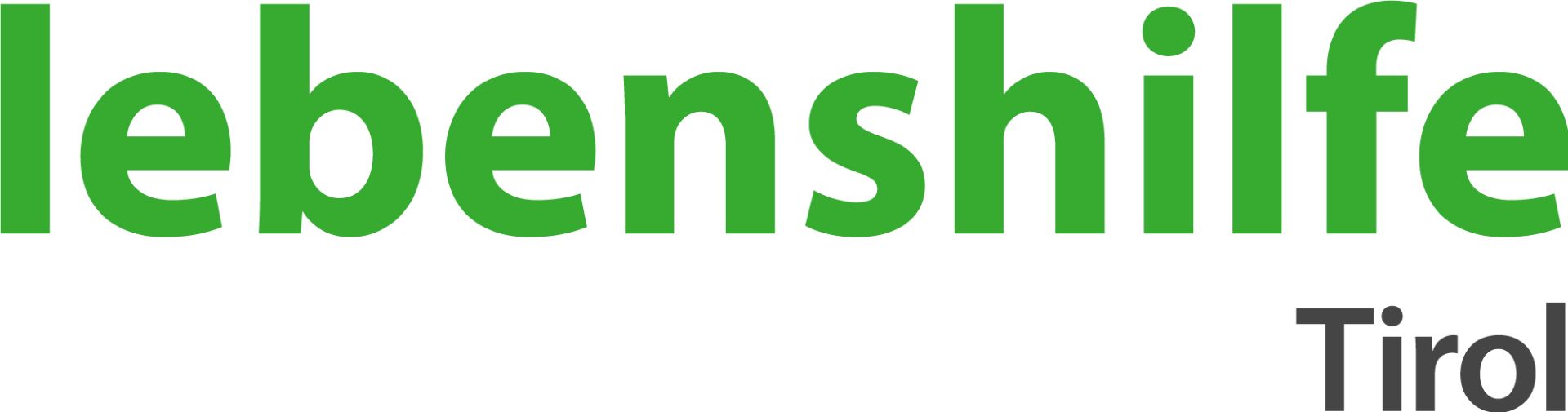 Logo of Lebenshilfe Tirol in green and gray text represents support and help for people with disabilities.