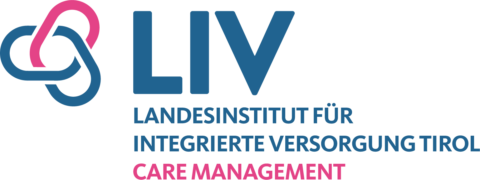 Logo des Landesinstituts für Integrierte Versorgung Tirol (LIV) mit dem Fokus auf Care Management.