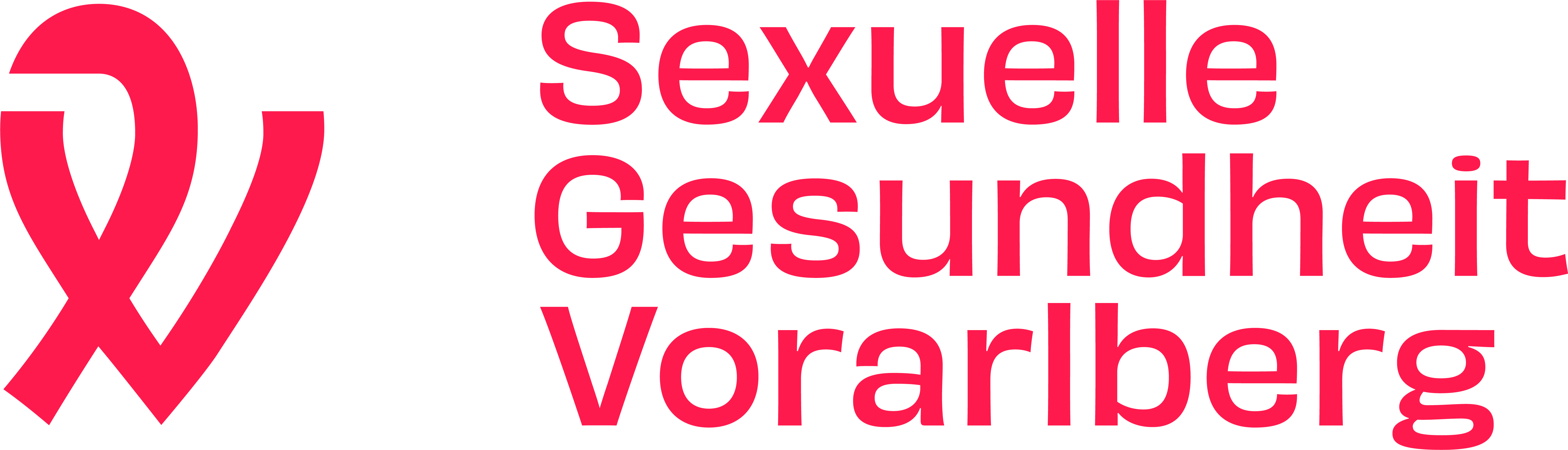 Logo von "Sexuelle Gesundheit Vorarlberg" in roter Schrift.