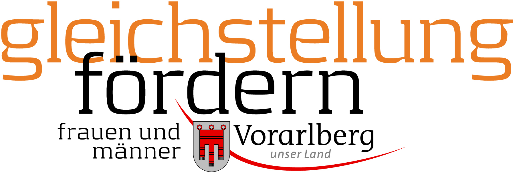 Logo zur Gleichstellung der Geschlechter in Vorarlberg, mit dem Fokus auf Förderung von Frauen und Männern.