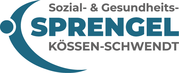Logo des Sozial- & Gesundheits-Sprengels Kössen-Schwendt mit grafischem Element und Schriftzug.
