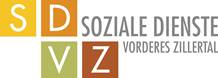 Logo der sozialen Dienste im Vorderen Zillertal mit den Buchstaben SDVZ in bunten Kästchen.