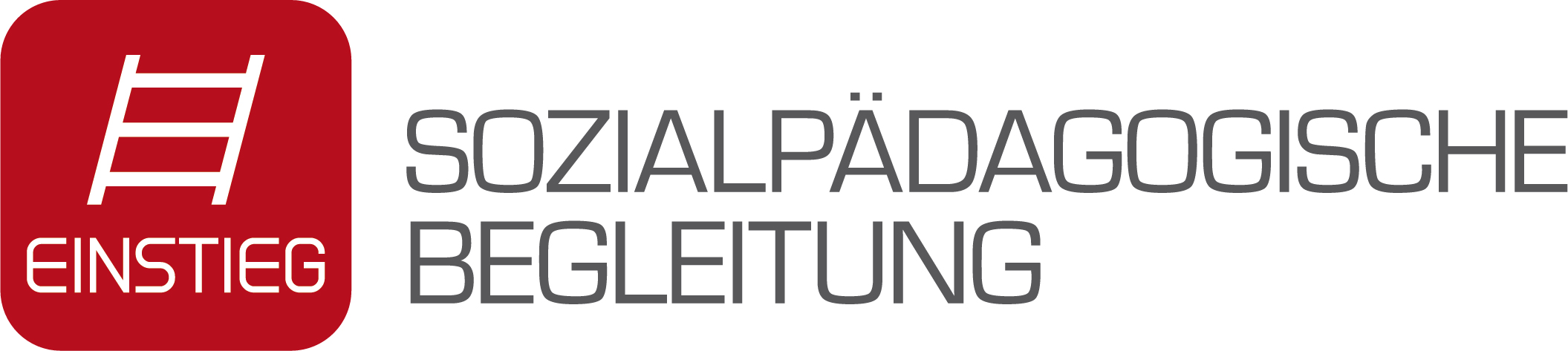 Logo mit der Aufschrift „Einstieg“ und „Sozialpädagogische Begleitung“ in modernen Schriftarten.