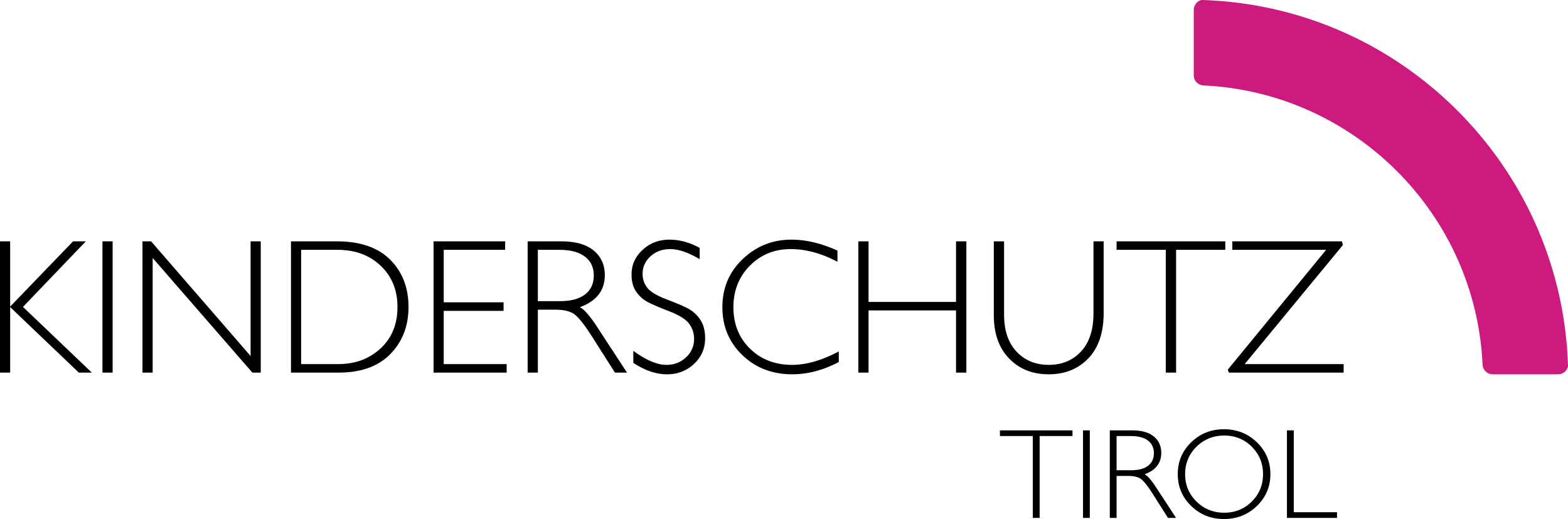 Logo von Kinderschutz Tirol mit dem Schriftzug "KINDERSCHUTZ" und der Wortmarke "TIROL".