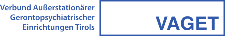 Logo des Verbund Außerstationärer Gerontopsychiatrischer Einrichtungen Tirols mit dem Schriftzug "VAGET".