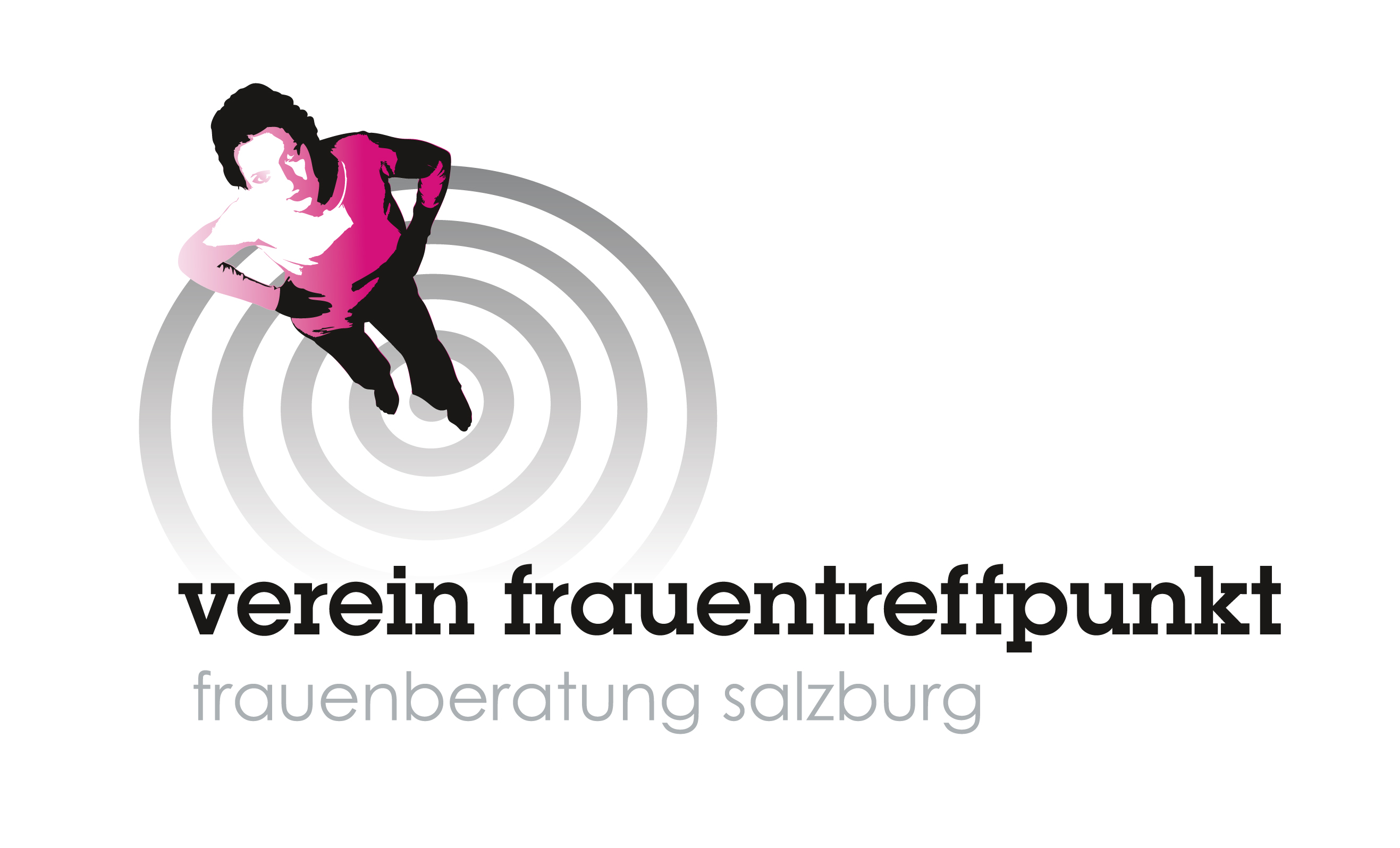 Logo des Vereins Frauentreffpunkt mit stilisierter Frau und dem Text „Frauenberatung Salzburg“.