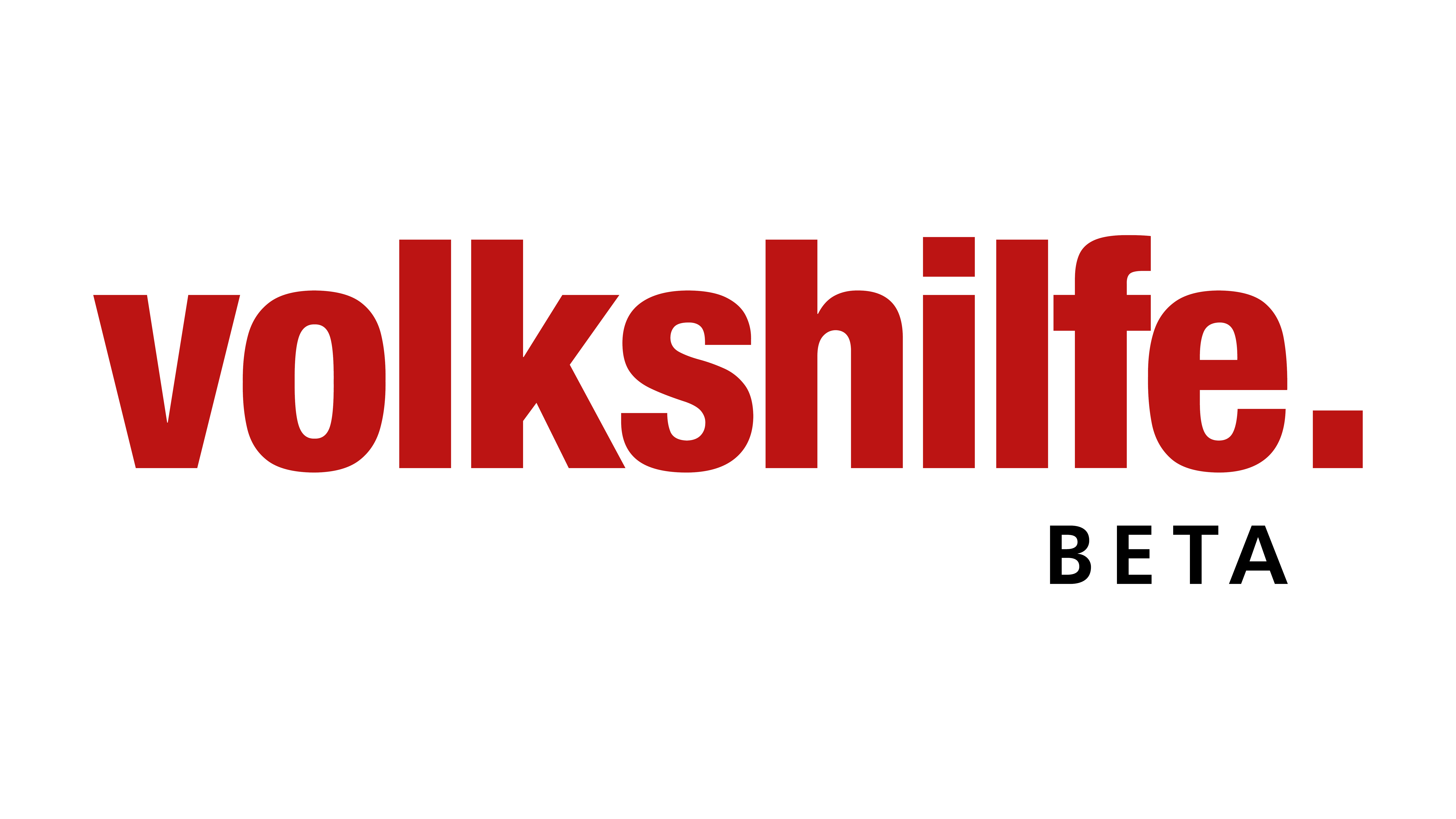 Logo von Volkshilfe in roten und schwarzen Buchstaben mit dem Zusatz "BETA".