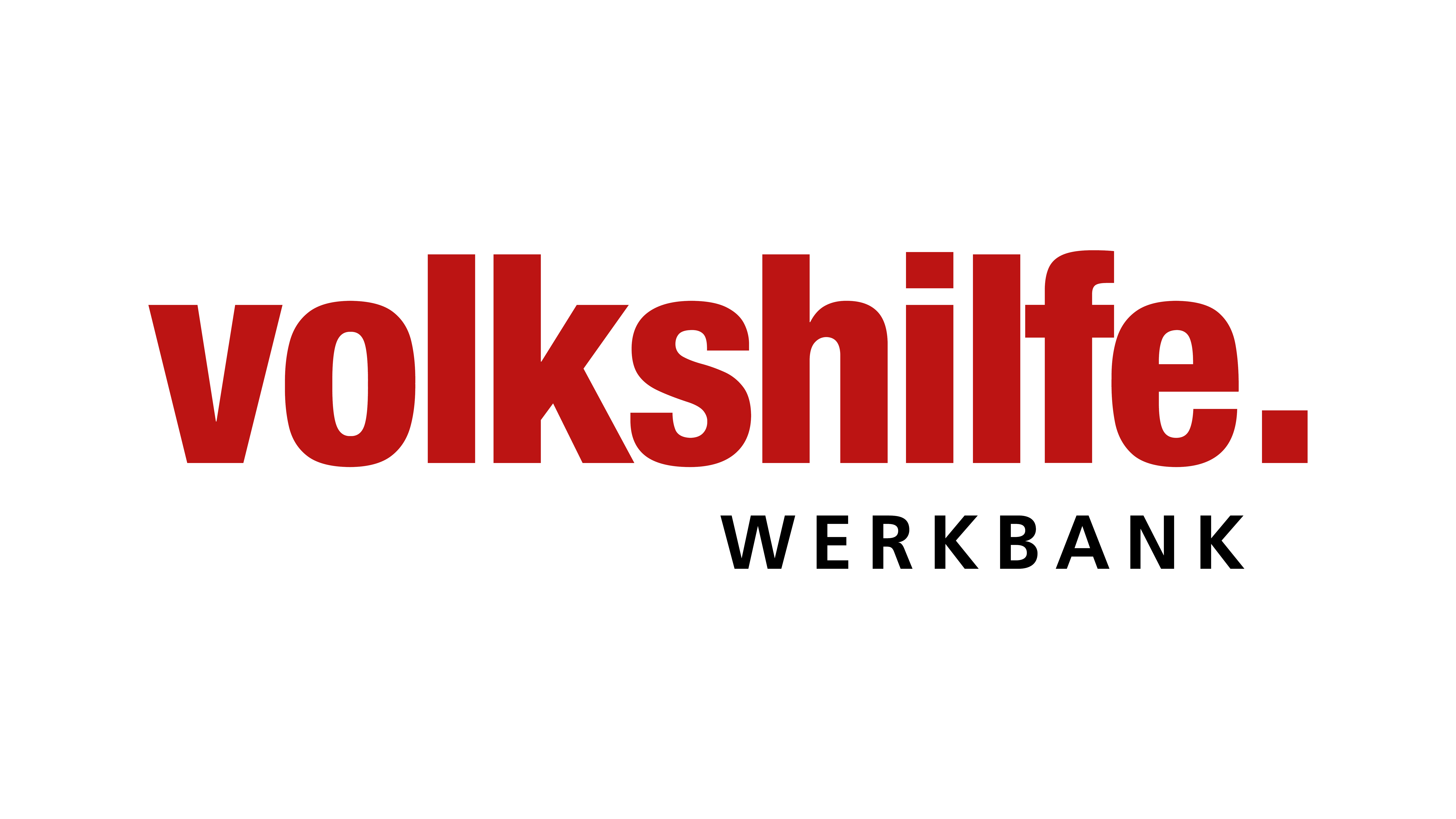 Logo der Volkshilfe Werkbank, bestehend aus roter Schrift auf weißem Hintergrund.