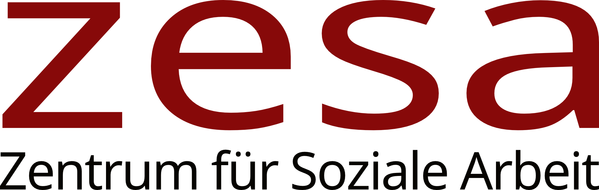 Logo des ZESA – Zentrum für Soziale Arbeit in roter Schrift auf schwarzem Hintergrund.